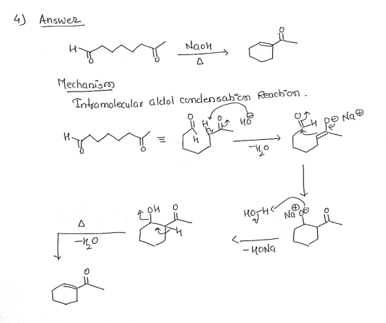 - 4) Answer No1 eng Hoon of Mechanical en la alebo Mechanism Intramolecular aldol condensahco Reaction. Bunga yake it ea био