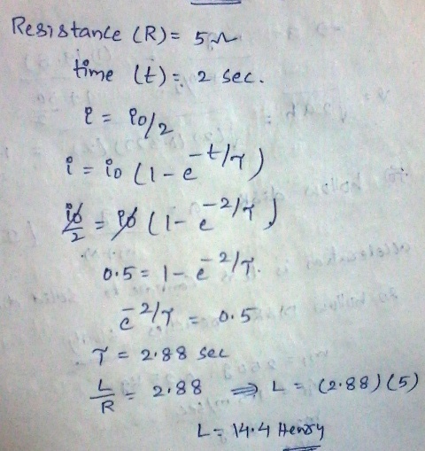 Regn stance CR) = 5m, time ) 2 sec to 2/ 0.51-e 2. 2.