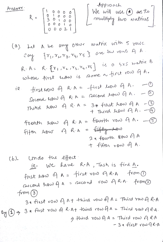 PrOach muthiply kurowatius R. A R asken fiYst e.Aw ís @ome. ~_first ζ (b). umdo tu ettect ie, we kaw. R. А , Task is find A.