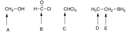 CH2-OH H-C-CI CHCl3 HEC-CH2-BH, A B C D E