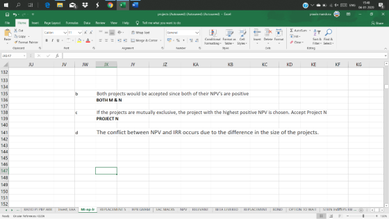 15:48 х a x ENG (14 01 2020 projects (Autusaved) (Autusaved) (Autusaved) - Excel pravin mandura I lelp O Tell me what you wan