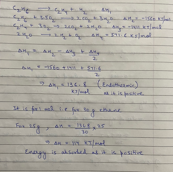 Ghe Ghyt 4 AM & h + 3.50 - 2 co + 340 AH = - 1560 kJ/mol Hy + 30 200 + 2HO A4 = -1411 KJ/mol тио — и то, ди- saic ( қхЈmon AH