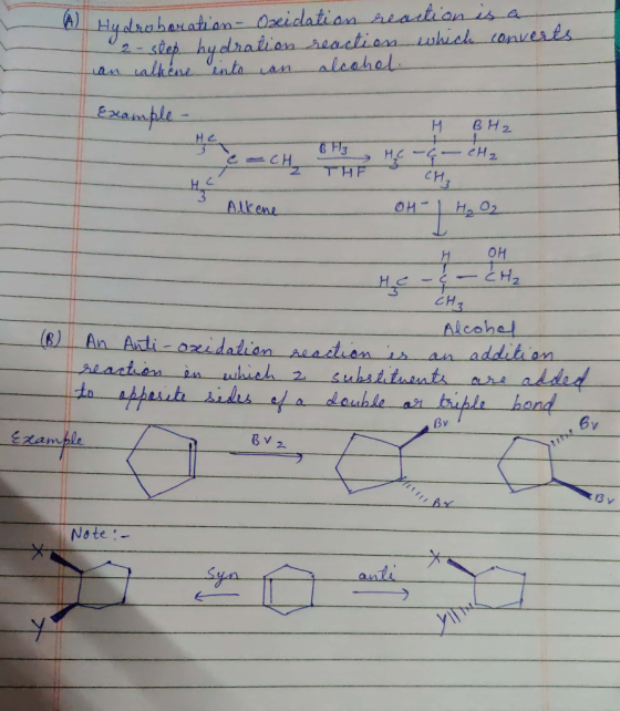Hydraberatian Oaeidatian Aeastion is a 2-slep hydralienseactiann tubich converts ian alkene nta aleahal Lan .Erample BH2 & Fl