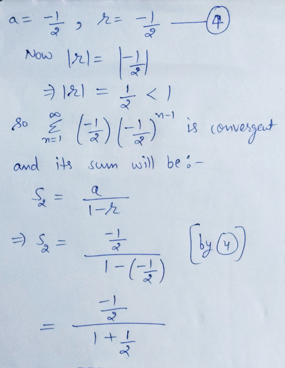 a 이 C Now Irl= 키리 드능시 뾿 싸 is convergent - So Me) and its sum will be :- Si 년 - ) ㅎ - ) [y) 긍 1+1 -18
