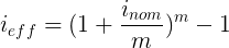ieft = (1 + inom ) - m