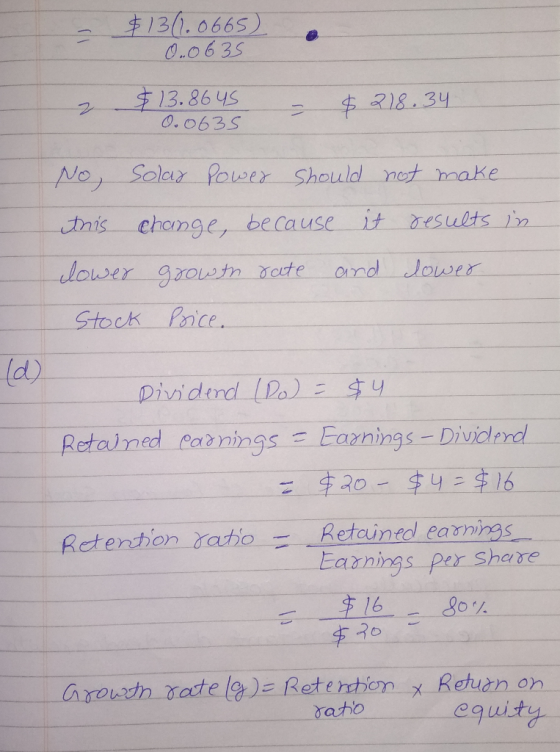 13.0665) O.0635 $13.86 4S 0. 0635 + २)४.34 No, Solar Power Should not hmake tnis change, because it results n ilower grouwtn