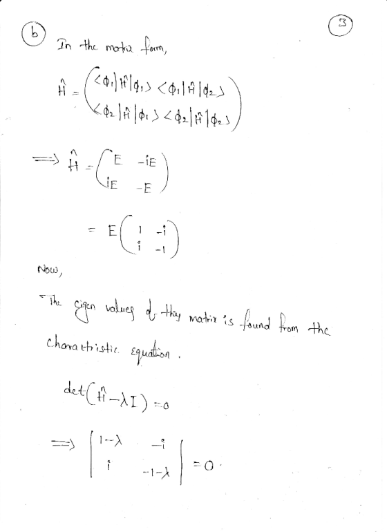 Tn the mok. -iE -E -1 Nou The Eren voluethywet s Cifen chora thistic Equation det-I) -1-
