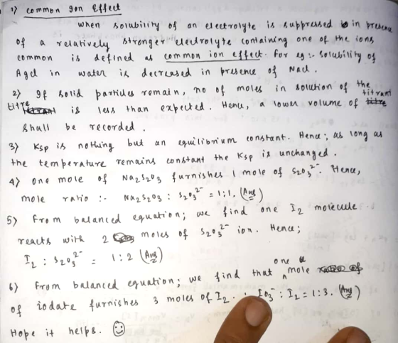 an - 17 common gon effect when solubility of an electrolyte is suppressed in presence of a relatively stronger electrolyte co
