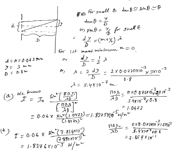 o For small a tan. o~ simo.ro 2X00720X0 3X10 103 6.8 as simo=% for small of (m+/) I for 1st mani minimum imzo doazo.072 tim d