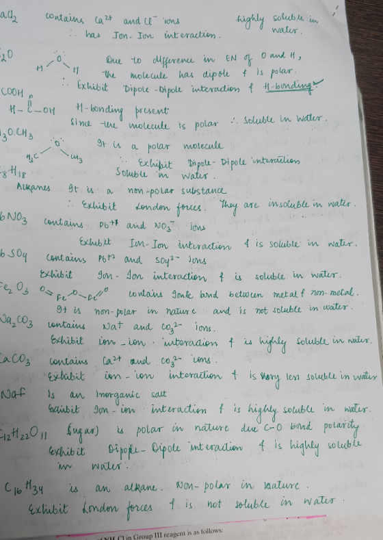 ghly 1 the me .. Exhibit COOH & Dipole -lipe since the molecule is pl uz . Exhibit Dipole contains Ca 2+ and é ions soluble i