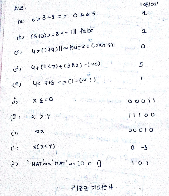 차に t ogica) (b) (6+3) > = 8 <=111 false 5 CO) ct> cb) x<y) 0 -3 Pla ate it .