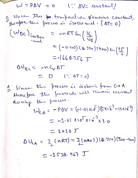 mal WE PDV =O ( AVE coustant) e since the per temprature remains constant, therefore the frous as isothermal a (at=o) (Woc l