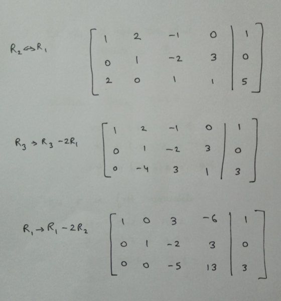 - R₂GR, Ti 2 Lo I - - 0 3 0 - ه 0 - ť ! R₂ R3 -2R, 0 W w - 1 -6 1 R, R, -2R₂ 0 3 w N o w 0 To 1 -2 o 25 3 13 i w w