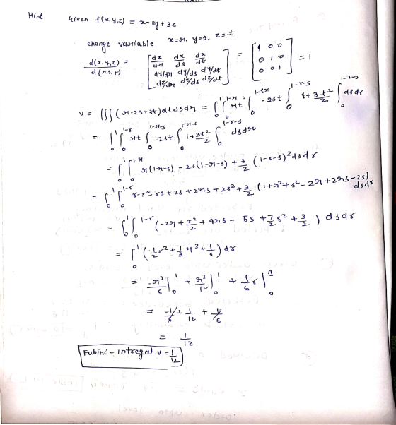 X=1, 3=3, T = t Hint liven f() 다 22년 13 (x) = (3) da d에 -TS |- YoS -SI -23t 0 0 0 0 O Charge variable 얇 뺥 짧 여기 Jds it dydor d