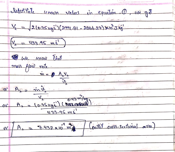 Substitule lenown values in equalién 0, we get V 1 210175195)( 2991.81-2866:27)Xlo J x ... ( - 433.95 mi) o we know that _