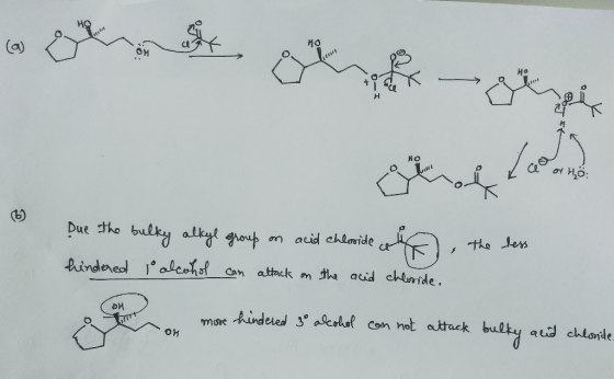 ع ي 14 ع ع ع يتمتع Due the bulky alkyl group on acid chlooide of hindered l alcohol can attack on the acid chloride. the less