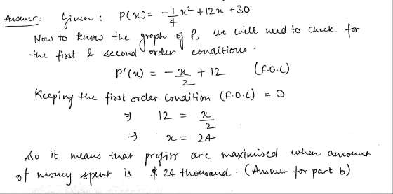 Answer: 4 Given : P(VDE -732 +12n + 30 Now to know the graph of P, we will need to check for the first & second order conditi