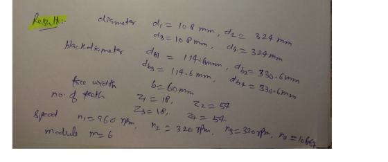 M2 = 3200pm, hg=320ppm, na = 1066 Result: diameter blackdiameter daa 324 mm d, = 108 mm d3=108mm, d4 = 324 mm da 114 Gnom, ab