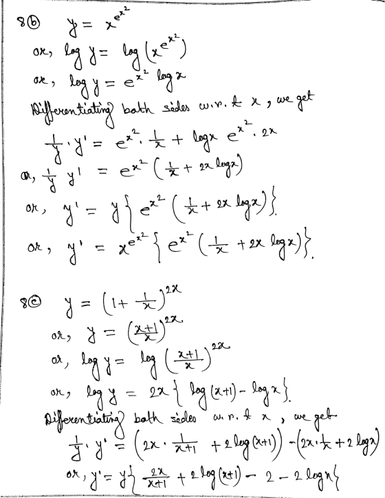 30 = * ок, 4 = 4 (***) ok, log y = ex lega Differentiating bath sédes wird a, we get 58 = ** *+ leax e**. 2х | Ф, та = е** (