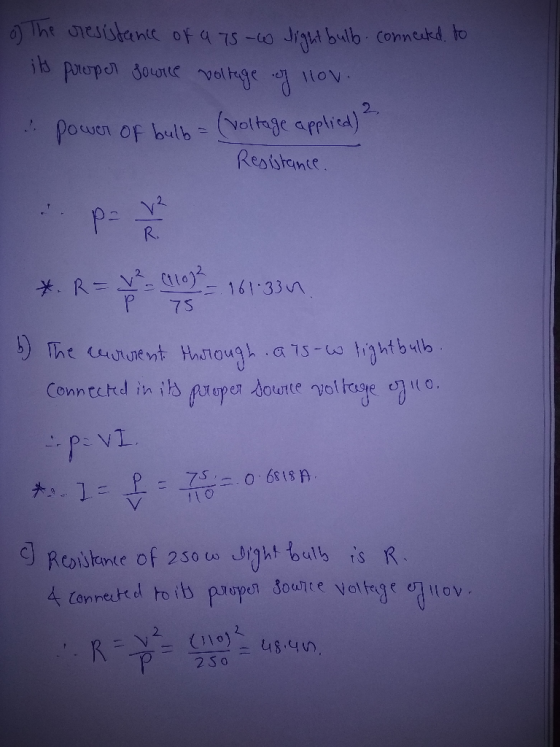 .: pouc OF bulb-(Voltage applied) 2 Resstante. R. P 7s 2 S o
