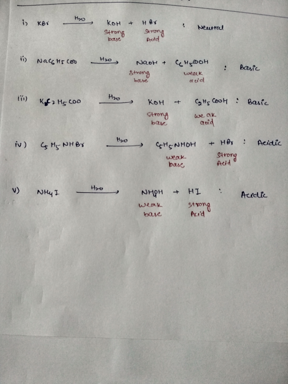 Hoo in ker Neutral KOH + Hr strong strong base Acid NaGH5 Coo H2o NaoH & H 100H weak acid & Basic strong base i) Hro K&2 Hsco