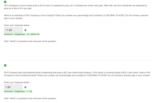 GHI Companys current share price is $15.6 and it is expected to pay a $1.2 dividend per share next year. After that, the fir