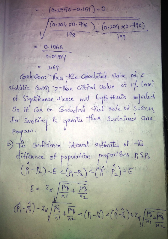 (0.25チ6-0.151)-0 : (0.204 xo 1) 199 178 0 040 Conlston Statistic Ualoe at lede C 29 diffonnce of popolottor) proport后ns.fie.P