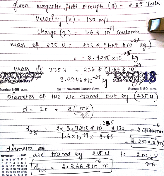 a .95 Test , Velocity 30 s 3.92 X109 6 AY Sunrise 6-08 a.m. Sri TT Navaratri Garuda Seva Sunset 5-50 p.m. Diametes otue aic t