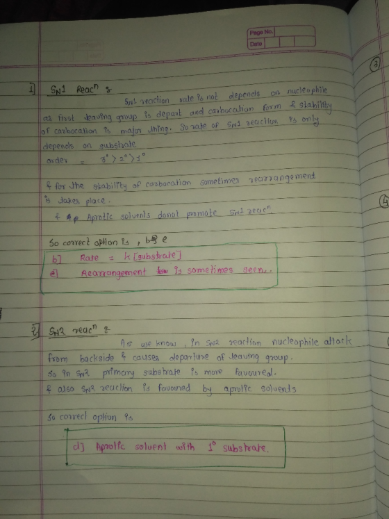 Page No. Date Sy_eciclien tede Pá nol depends on nucleo phle ing group depart and dlependls on gubshale for Jhe skabilty of c
