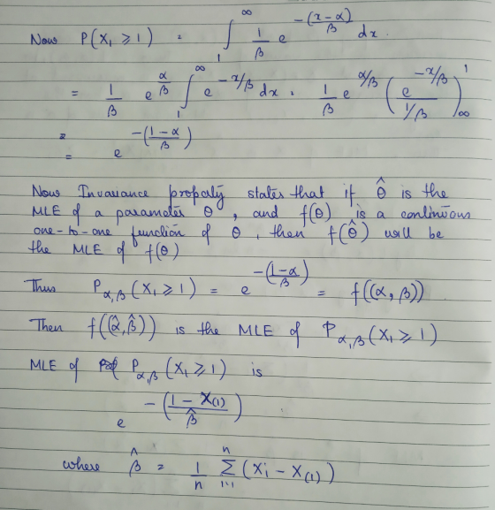 Now P(x, 71) -C ) Now Invariance properly MLE d a parameter o one-to-one function of the MLE of to) states that it 6 is the a