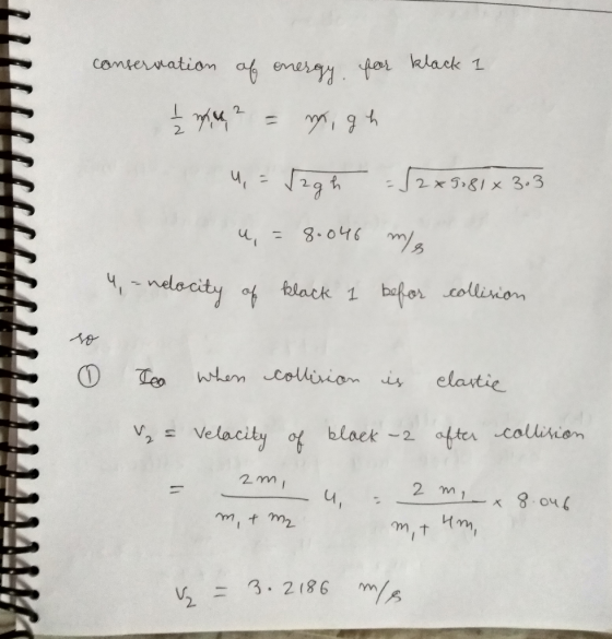 camtervnatiom 2 2x5:81 x 3.3 locity t lack 1 bfo V, Velocit blaek-2 ofter collision v,ニ3, 2186 nm 2.