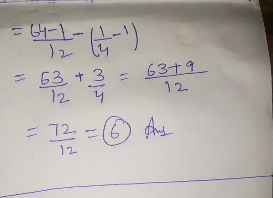 = 내 ) 2 = 63 +3 - (1) is 634오 12 12 4 72 12 (OO SAN