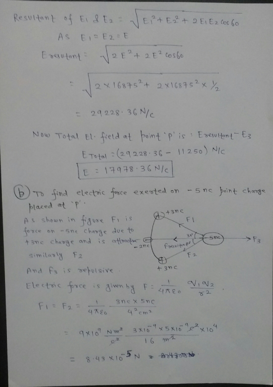 Resultant ofEt 2. : 21228 3G N Е т。tal : (29 228-36-11 2 50 ) N/С E1948 36N/c laced ort 、p A s shoun in ure F is fonce on -5ne Chense due to FI 30° F3 t 3mc change and is atlont G 2. 4AEom qx10.. 6 mm