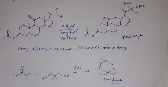 M ome сі, он doy Hel neftux Proanch only aldehyde group will neact bitrary THO KOH Porduct