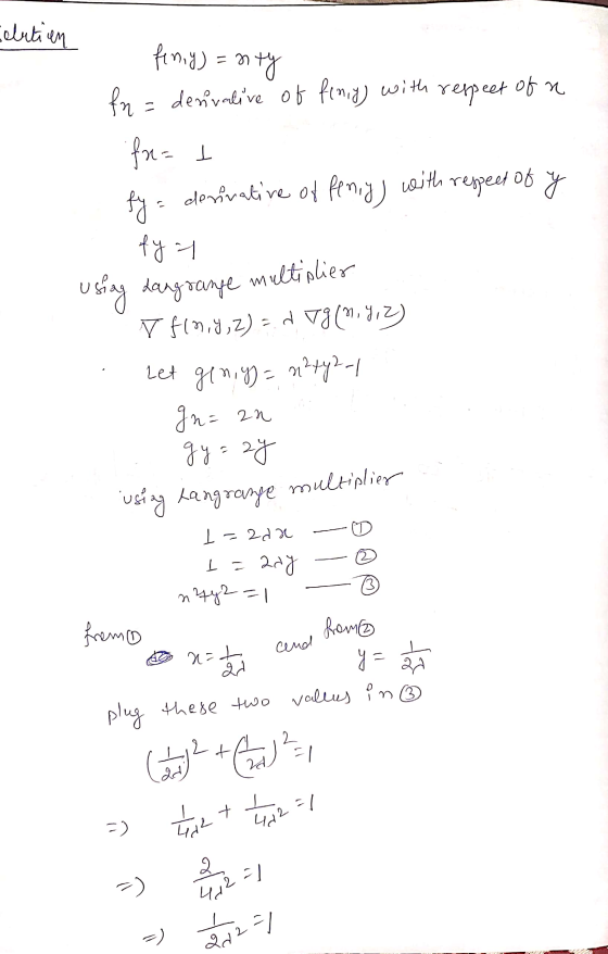 solution fin,y)=nty fn = derivative of finiy) with respect of a fx=t fy= derivative of feny) with respect of y fyt using dang