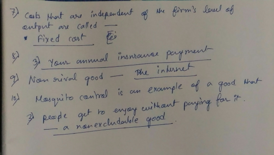 firms level of It costs that are independent of the output are called - a fixed cost e 3) Your annual insurance payment a No