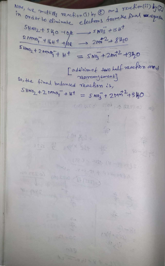 Nou, we mulh PRAcion Ci) by omd acfom(1) by(2) in ordar to eliminate electrors doomthe fmad SHNO2SROOR 2 2met4t 2MM 8h20 SHNO