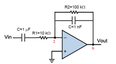 R2-100 kΩ Cz1nF C-1 HF Vin Vout