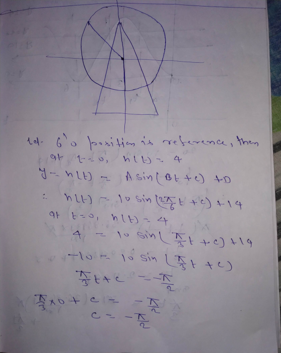 91- hlt - 4 td- 600 position is reference, then to, y - hlt) Asin (Bt + c) to ht) - 10 sin (27 t + c) + 14 at tzo, hlt - 4 to