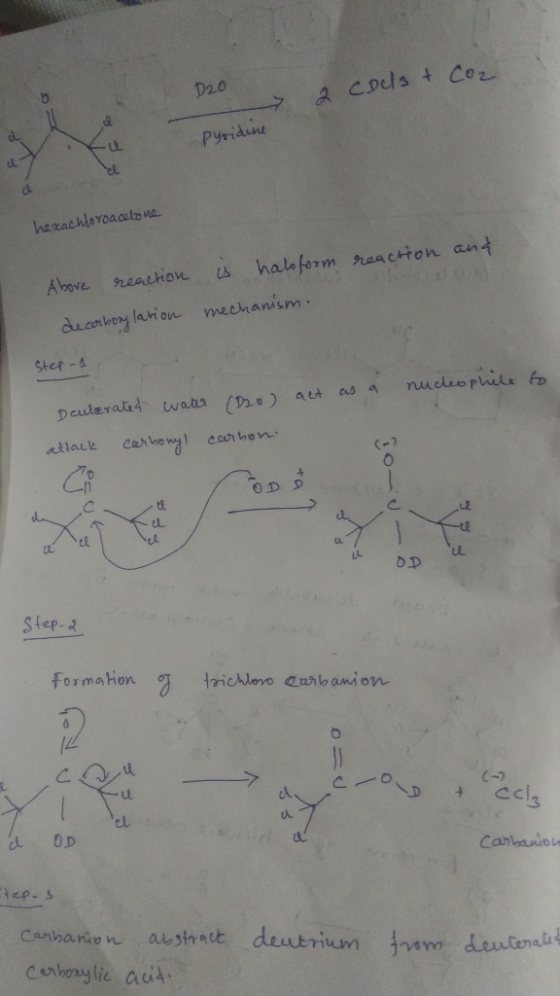 D20 Cols t Coz Pyridune & herachloroacalo na haleform raaCton ant A loove reachon mechanism decnboy lari on Step- nuddeophile