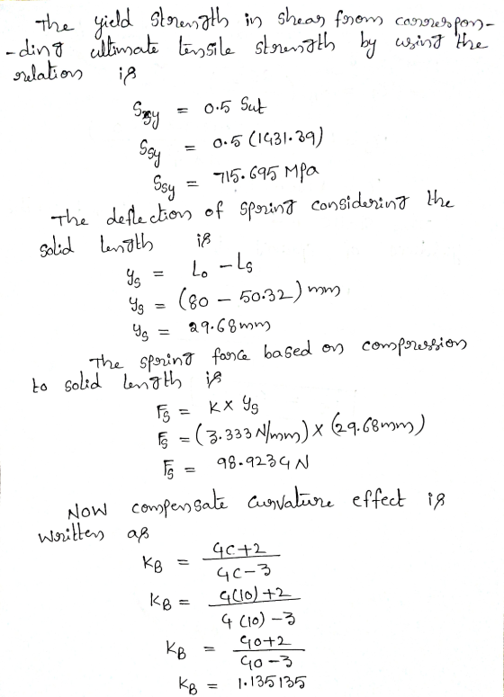 The yield Storen 7th in Shean, forows connes pon- -ding ultimate tensile strength by wing the relation 18 Sogy 0.5 Sut Yg Soy