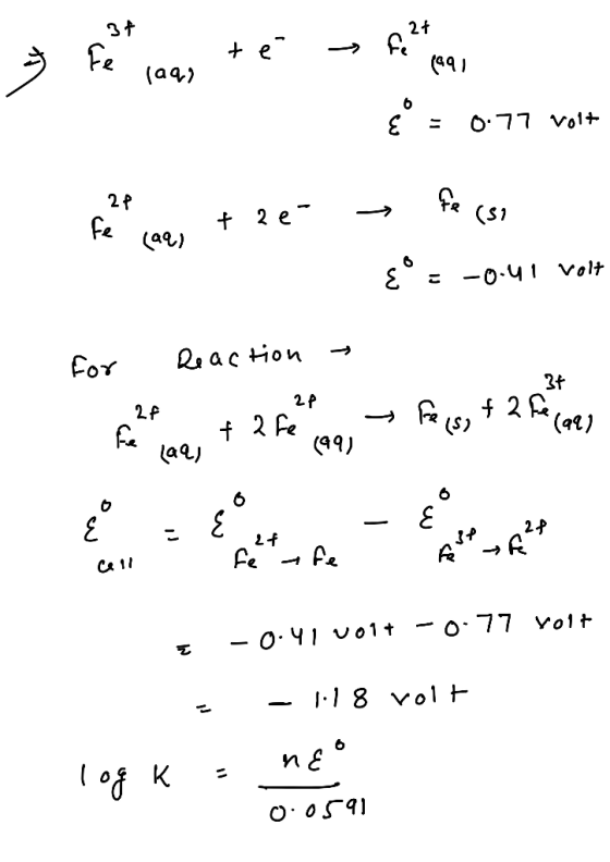 te - f. 27 1991 (aq) y E = 0.77 volt te acres + re + 2 e (aq) E = -0.41 volt for Reaction - 2P - s2 Feisst at fe call te (