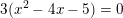 3(x2 - 4x - 5) = 0