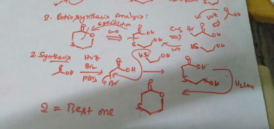 2. Retrosynthesis Analysis: OV 2. Syntherix Hz H Lov for at PByy om How 2 =Bext one