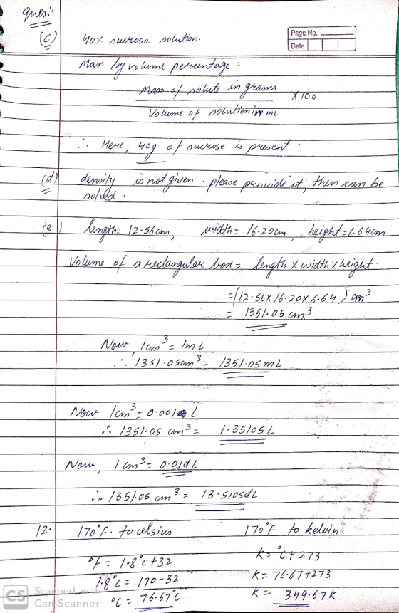 - quess Page No.- Dale 904. sucrose solution. Man ly volume peruntage : - Mas of rolete in grams TToo Volume of poluttoning m