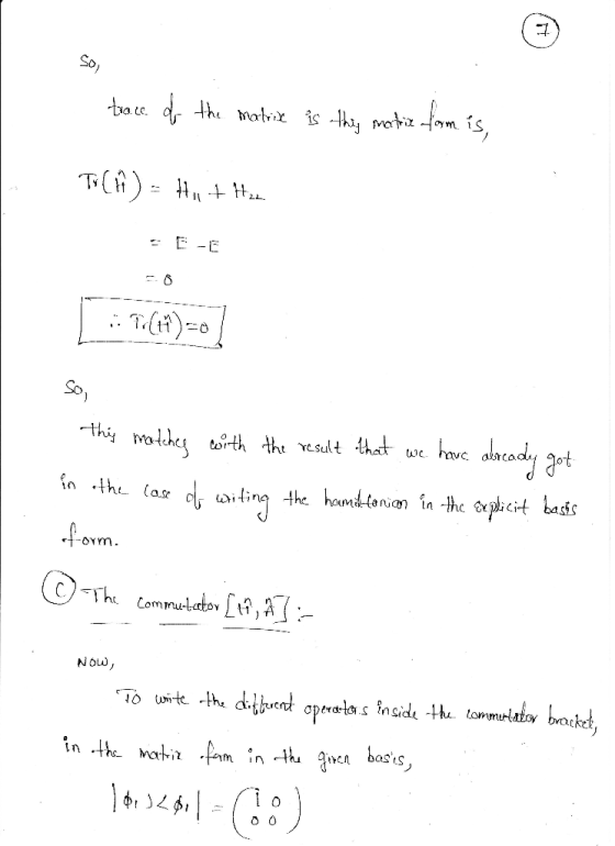 tba d the motiha, matiz fam is E T)= hawe acady ot Thathe torth th result that wc the (a.se the hamdtonian in -the xplcit bas