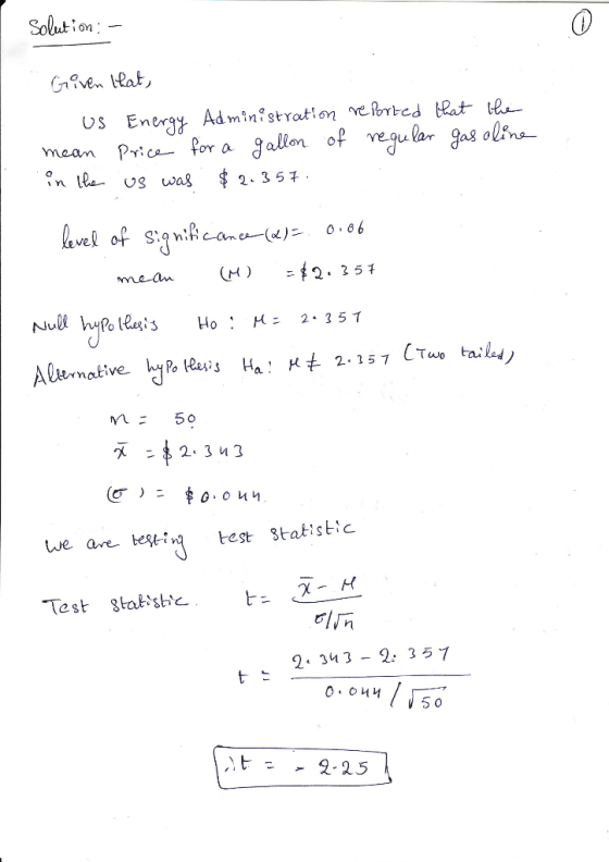 Solution US Eneray Admin?stration ne bntes Rat e meam Pr on lleus wa8 $2.35孑 cfor a ve 2-343 test 3tatisttc LWe are besi X 2