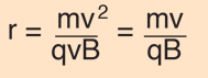 r = my2 E qvВ mv qB