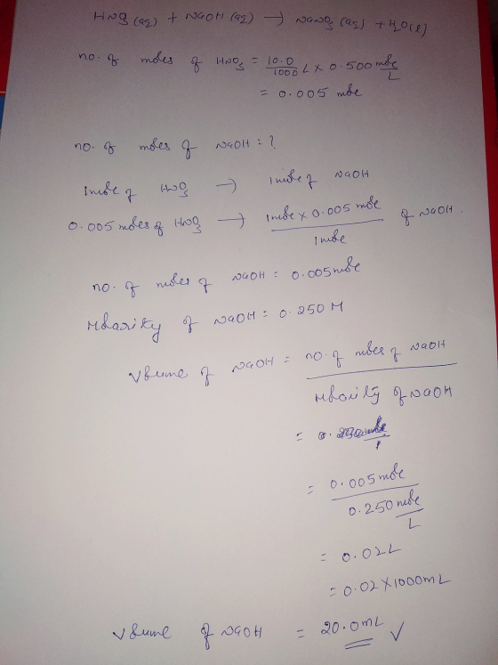 HNQ cas & Noot (as) NANO cas) +Hocer no s ms 2 доод = 100xo soo watc = 0.005 mode - - J«О( no. of moles of NEOlH: ? ke se - а