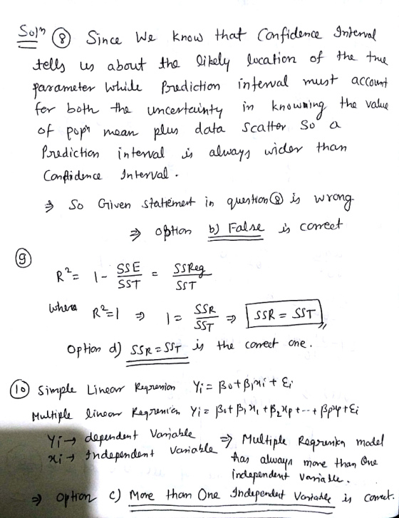 Som ® Since we know that Confidence Interval tells us about the likely location of the true parameter White Prediction interv